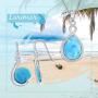Sterling Silver Round Natural Larimar Curved Dangle Earrings