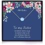 Sister Necklace -Sterling Silver 6mm Created Opal Necklace Simple Dainty Round Geometric Necklace Opal Necklace , Sister Gifts for Sister, Sister Birthday Jewelry Gifts, Sisters Gifts, Gift for Sister