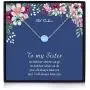 Sister Necklace -Sterling Silver 6mm Created Opal Necklace Simple Dainty Round Geometric Necklace Opal Necklace , Sister Gifts for Sister, Sister Birthday Jewelry Gifts, Sisters Gifts, Gift for Sister