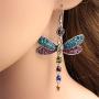 Womens Dragonfly Earrings Shining Zirconia Bird Wing Dangle Drop Earrings for Women Girls Fashion
