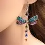 Womens Dragonfly Earrings Shining Zirconia Bird Wing Dangle Drop Earrings for Women Girls Fashion