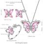 Aurora Tears Butterfly Jewelry Women 925 Sterling Silver Butterflies Necklace/Earrings/Rings Wedding Gift