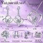 VAN RORSI&MO Jewelry Set - 14k White Gold Plated Heart Necklace and Earring Sets for Women 5A Cubic Zirconia Jewelry Sets for Women