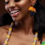 BOMAIL 20Pairs African Wooden Earrings for Women Round Wood Painted Earring Drop Earring Ethnic Style