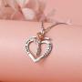 Distance Rose Heart Necklace for Women 925 Sterling Sliver I Love You Forever Rose Flower Jewelry for Girlfriend Wife Mom Daughter Girls