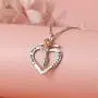 Distance Rose Heart Necklace for Women 925 Sterling Sliver I Love You Forever Rose Flower Jewelry for Girlfriend Wife Mom Daughter Girls