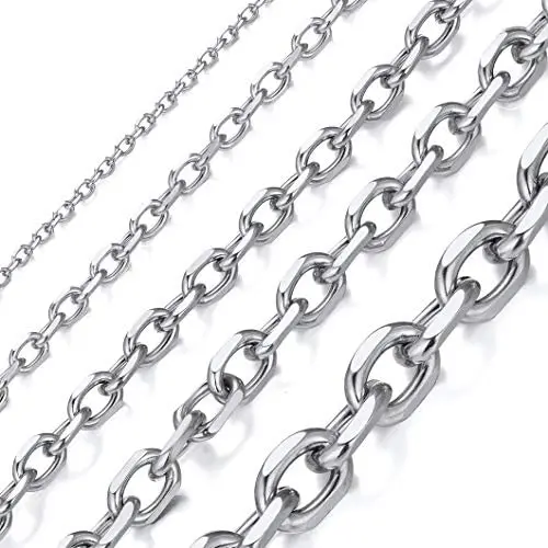 Richsteel Hip Hop Rolo Cable Chain Necklace for Men Women 3/5/7/9/12MM Width,18/20/22/24/26/28/30 Inches Chains,Stainless Steel/18K Gold/Black Plated Fashion Jewelry(with Gift Box) Richsteel Hip Hop Rolo Cable Chain Necklace for Men Women 3/5/7/9/12MM Width,18/20/22/24/26/28/30 Inches Chains,Stainless Steel/18K Gold/Black Plated Fashion Jewelry(with Gift Box)