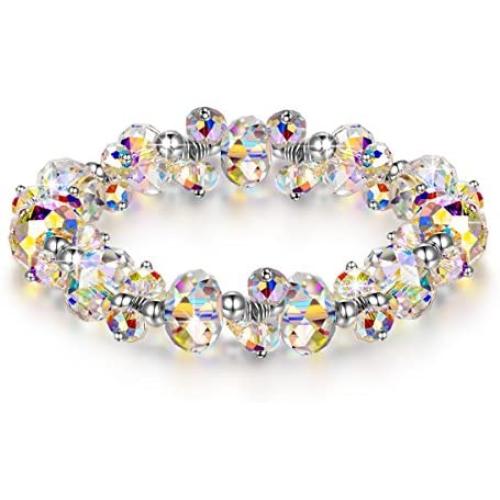 LADY COLOUR Jewelry Gifts for Mom, When in Rome Women Bracelet, 7 Inch Stretch Bracelet with Crystals, Hypoallergenic Jewelry, Gift Box Packing, Valentines Day Birthday Gifts for Her