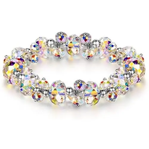 LADY COLOUR Jewelry Gifts for Mom, When in Rome Women Bracelet, 7 Inch Stretch Bracelet with Crystals, Hypoallergenic Jewelry, Gift Box Packing, Valentines Day Birthday Gifts for Her