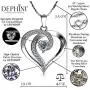 DEPHINI - Elegant Necklace - 925 Sterling Silver - Heart Pendant with CZ Crystals - Fine Jewellery Woman Necklace - 18'' Rhodium Plated Silver Chain - A Cubic Zirconia - Gifts for Women
