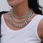 Ingemark 3 Layers Punk Rock Chain Necklace for Women Girls Stackable Layered Cool Chunky Thick Chain Choker Necklace Set