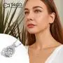T400 925 Sterling Silver Pendant Necklace with Dancing Diamond Stone Cubic Zirconia Gift for Women T400 925 Sterling Silver Pendant Necklace with Dancing Diamond Stone Cubic Zirconia Gift for Women