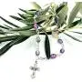 Zuluf Crystal Rosary Bracelet with Silver Plated Chain and Crucifix Catholic Religious Jewelry - Religious Cross Bracelet Christian Classic | Velvet Bag & Certificate Included |BRA025 Zuluf Crystal Rosary Bracelet with Silver Plated Chain and Crucifix Catholic Religious Jewelry - Religious Cross Bracelet Christian Classic | Velvet Bag & Certificate Included |BRA025