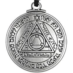 Pewter Pentacle of The Sun Key of Solomon Talisman Pendant