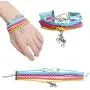 Hicdaw 5 Pcs Jewelry Set for Unicorn Gift for Girls Included Friendship Bracelet Cute Stud Earrings Storage Bag Necklace