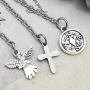 G-Ahora Guardian Angel Cross Car Mirror Accessories Ornaments Car Pendant Home Vehicle Interior Accessories(Order His Angels RMH)