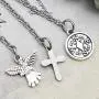 G-Ahora Guardian Angel Cross Car Mirror Accessories Ornaments Car Pendant Home Vehicle Interior Accessories(Order His Angels RMH)