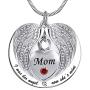 Angel Wing Memorial Keepsake Ashes Urn Pendant Necklace,I was His/Her Angel Now Hes/Shes Mine Cremation Jewelry for Mom