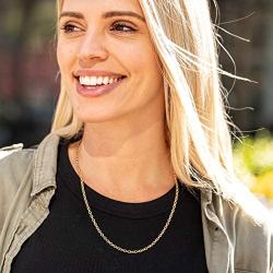 Lifetime Jewelry 3mm Cable Link Chain Necklace for Women & Men 24k Real Gold Plated