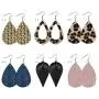 MENOLY 6 Pairs Faux Leather Earrings Set for Women Teardrop Drop Petal Leaf Dangle Earrings for Women Girls MENOLY 6 Pairs Faux Leather Earrings Set for Women Teardrop Drop Petal Leaf Dangle Earrings for Women Girls