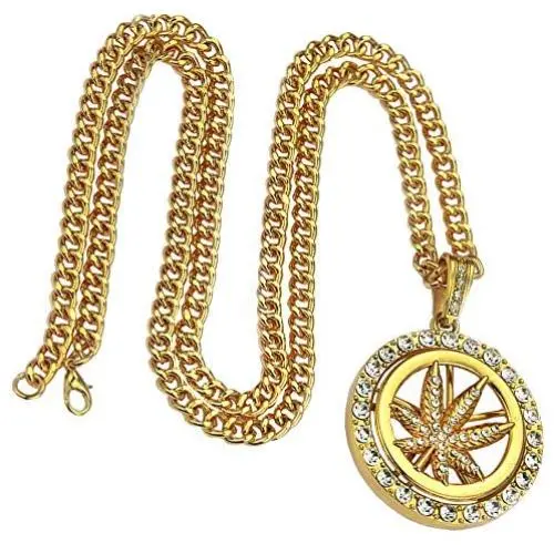 TIDOO Jewelry in Marijuana WE Trust Mens Weed Leaf Pendant Necklace with Free 30'' Chain 18k Real Gold/Silver Plated -Unique Valentines Day Present Ideas for Men&Boy TIDOO Jewelry in Marijuana WE Trust Mens Weed Leaf Pendant Necklace with Free 30'' Chain 18k Real Gold/Silver Plated -Unique Valentines Day Present Ideas for Men&Boy