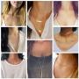 Finrezio 10 PCS Choker Necklace for Women Girls Dainty Gold Silver Plated Chain Heart Pearl Bar Bead Necklaces Set