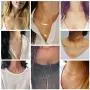 Finrezio 10 PCS Choker Necklace for Women Girls Dainty Gold Silver Plated Chain Heart Pearl Bar Bead Necklaces Set