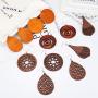 ORAZIO 6 Pairs Wood Earrings for Women Statement Dangle Drop Earrings Ethnic Teardrop Wooden Earrings Jewelry Set