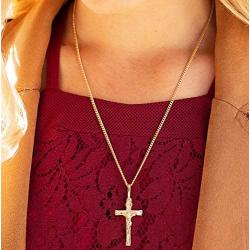 Lifetime Jewelry INRI Crucifix 24k Gold Plated Cross Necklace for Women & Men