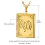 U7 Muslim Allah Necklace, Men Women Platinum / 18K Gold Plated Link Chain Rectangle Photo Locket Pendant, with Free Engraving Service
