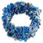 Bling Jewelry Crystal Chip Stone Wide Chunky Cluster Multi Strand Stretch Fashion Statement Bracelet for Women More Multi Colors