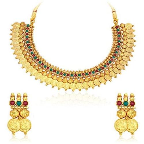 Crunchy Fashion Bollywood Indian Jewelry Embellished Butterfly Necklace with Earrings Set for Women/Girls