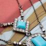 Yean Boho Turquoise Pendant Necklace Layered Choker Necklace Vintage Beach Jewelry for Women and Girls