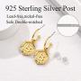 Women Girls Initial Earrings Sterling Silver Post 18K Gold Plated Open Huggie Hoop Earrings with Vintage Hexagon Embossed A-Z 26 Letters Drop Tiny Earrings, Name Style Jewelry,Christmas Gift for Lover