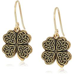 Alex and Ani Womens Four Leaf Clover Hook Drop Earrings, Rafaelian