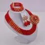 aczuv 5 Rows Nigerian Beads Jewelry Set African Beads Necklace Wedding Party Jewelry Sets