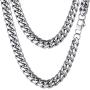 PROSTEEL Stainless Steel Cuban Chain Necklace, Silver/Gold/Black Tone, Nickel-Free, Hypoallergenic Necklace, W: 4.8mm-14mm, L: 14inch-30inch, Come Gift Box