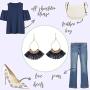 Small Tear Drop Dangle with Chain & Crystal Trimmings, Fan Shape Tassel Statement Earrings