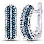 Dazzlingrock Collection 0.50 Carat (ctw) 10K Gold Round White & Blue Diamond Ladies Hoop Earrings 1/2 CT Dazzlingrock Collection 0.50 Carat (ctw) 10K Gold Round White & Blue Diamond Ladies Hoop Earrings 1/2 CT