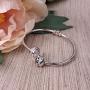 DBW Jewelry Silver Bangle Bracelets for Women - Charms Optional - Open Hinge, 6.5” to 7'' - Charm Bracelet for Girls - Everyday Style