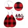 16 Pairs Christmas Plaid Earrings Faux Leather Dangle Earrings Teardrop Leaf Hollow Drop Earrings, Black and Red, Black and White 16 Pairs Christmas Plaid Earrings Faux Leather Dangle Earrings Teardrop Leaf Hollow Drop Earrings, Black and Red, Black and White