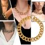 U7 Thick Chain Choker Men Women Fashion Alloy Gold Looking Chunky Oversize Link Necklace 16'' 18'' 20'' 22''