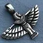 OhDeal4U Egyptian Jewelry ISIS Wife of Osiris Goddess of Life Magic Pagan Wicca Wiccan Witch Protection Amulet Pewter Mens Womens Girls Pendant Necklace Charm for Men Women Girls Silver Ball Chain