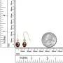 Gem Stone King 14K Yellow Gold Red Garnet and White Topaz Women Dangle Earrings (1.88 Ct Oval Checkerboard Cut 7X5MM)