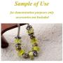 RUBYCA 20pcs 20cm Snake Chain 18KGP Silver Plated Charm Bracelet European Bead Lobster Heart Clasp