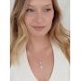 Mariell Rose Gold Pear-Shaped Cubic Zirconia Teardrop Bridal Necklace Pendant - Blush Wedding Jewelry
