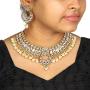 MUCH-MORE Indian Traditional Kundan Bridal Necklace Pearl & Colored Beads Bollywood Style Set