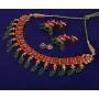 Touchstone Indian Bollywood Gorgeous Intricate Workmanship Mughal White Colorful Rhinestone Crystal Wedding Designer Jewelry Choker Necklace Set in Gold and Silver Tone for Women.