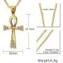 XUANPAI XP Unisex Simple Rhinestone Stainless Steel Key of The Nile Egyptian Ankh Cross Necklace for Women Men XUANPAI XP Unisex Simple Rhinestone Stainless Steel Key of The Nile Egyptian Ankh Cross Necklace for Women Men