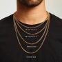 FZTN Jewelry Mens Womens 3mm Curb Chain Cuban Link Chain 18K Gold Plated Stainless Steel Necklace,Fashion Jewelry,Wear Alone or with Pendant,18-26 Inch